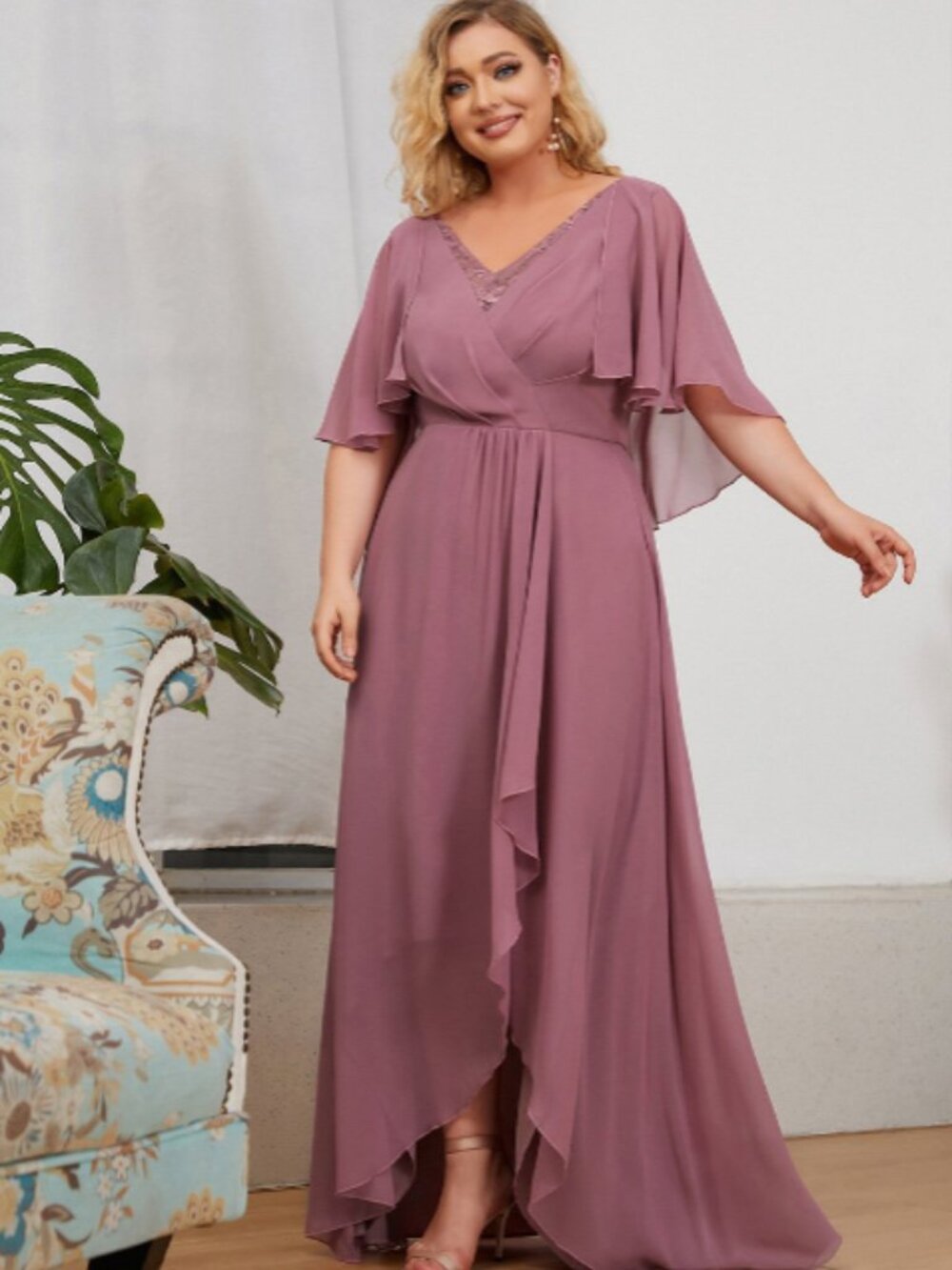Mother of Bride V Neck Chiffon Size 24 and Size 20